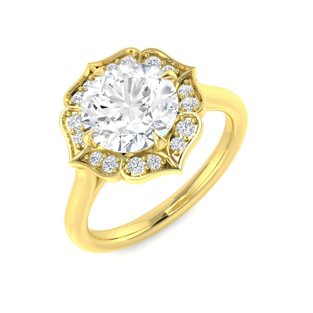 9ct Yellow Gold 2.17ct E VS2 Laboratory Grown CVD Ring