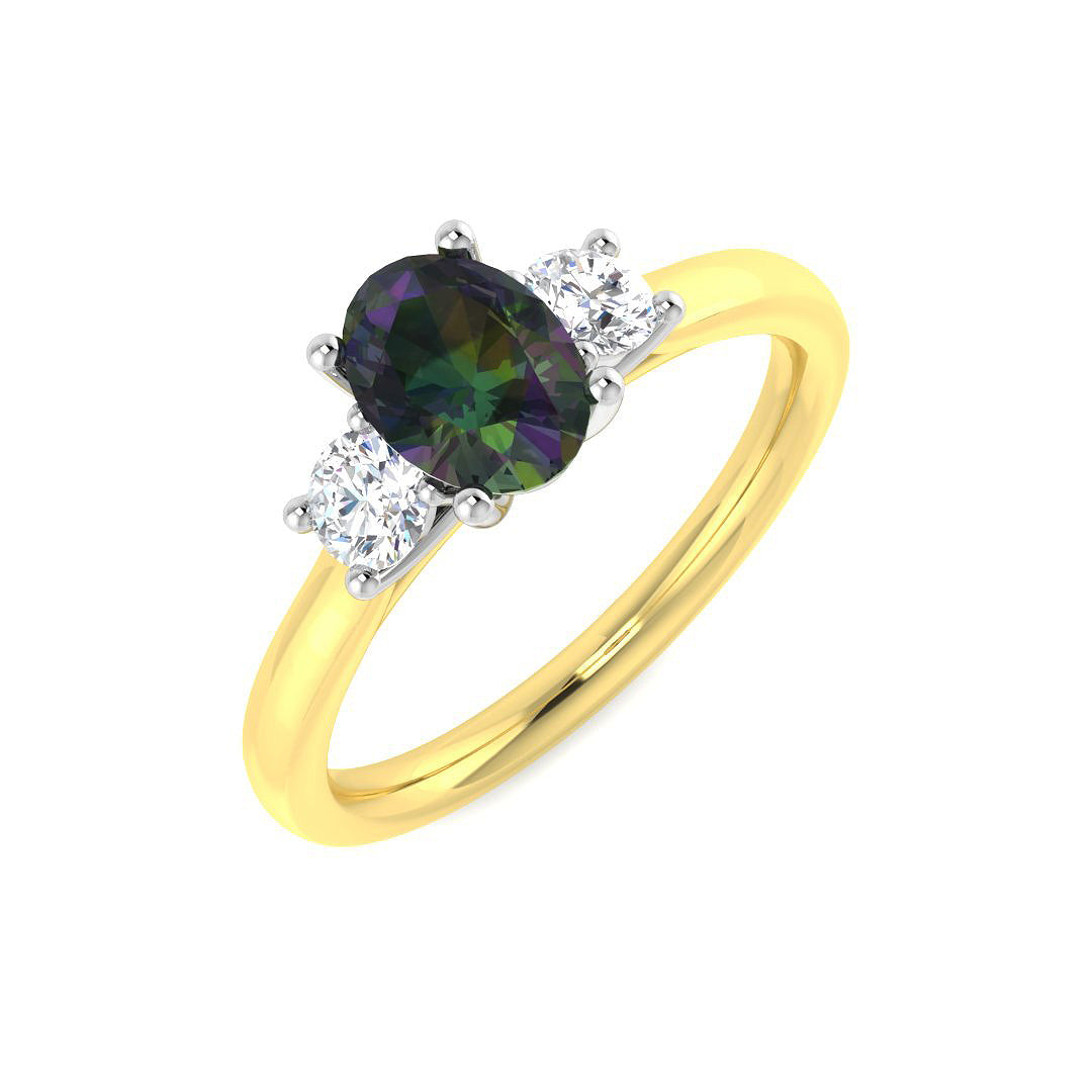 9ct Two-Tone Gold 1.27ct Teal Sapphire Ring