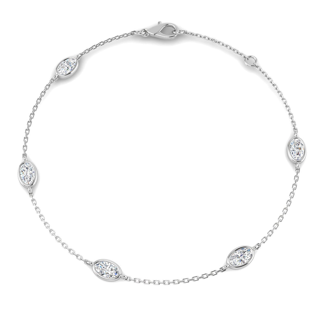 9ct White Gold 0.93ct Laboratory Grown CVD Bracelet