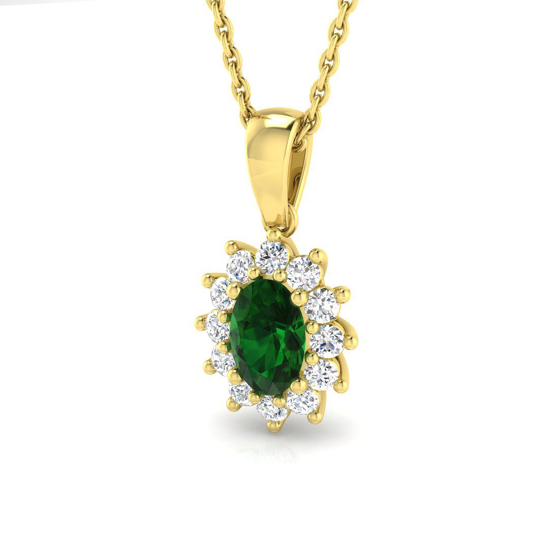 18ct Yellow Gold 0.70ct Emerald Pendant