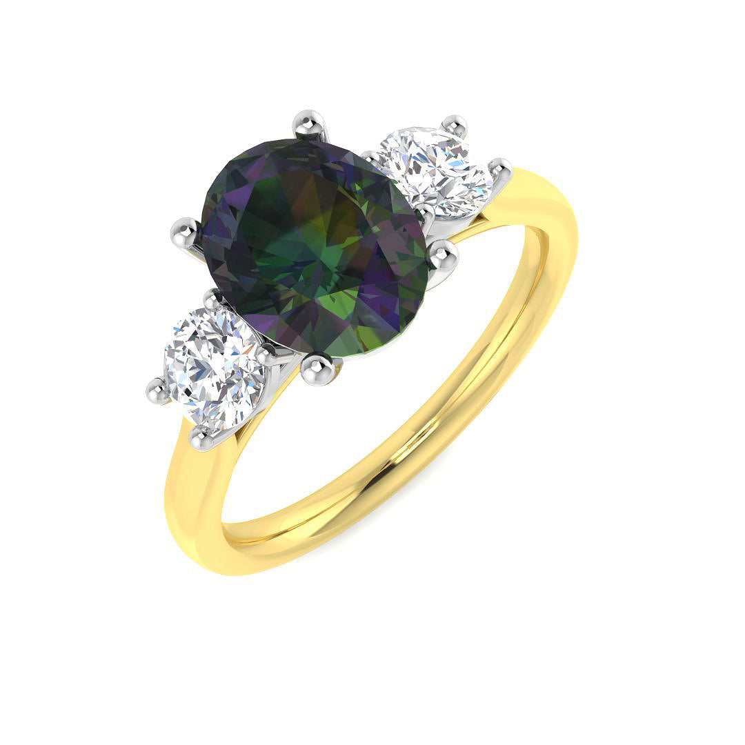 18ct Two-Tone Gold 2.51ct Teal Sapphire Ring