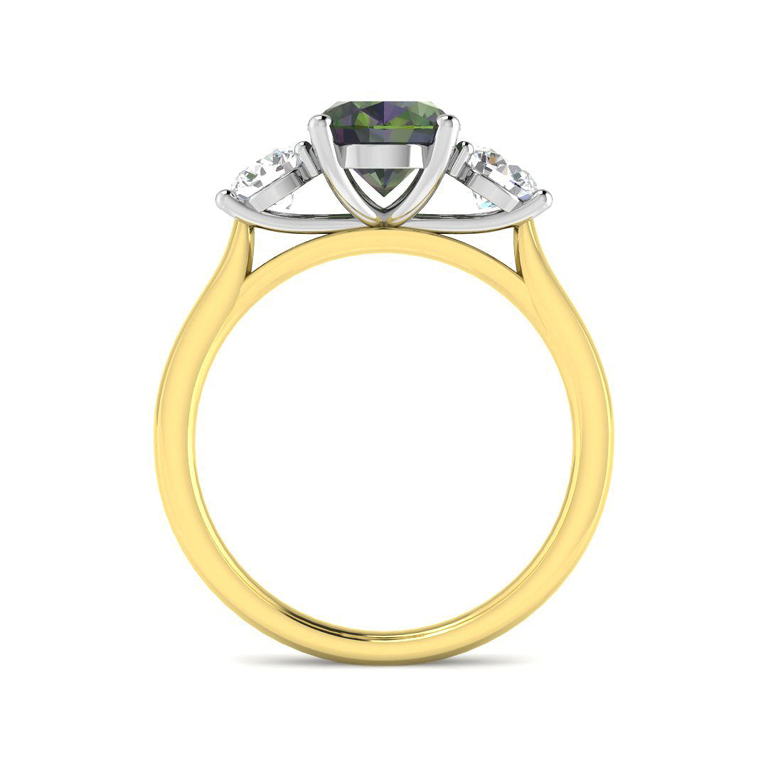 18ct Two-Tone Gold 2.51ct Teal Sapphire Ring