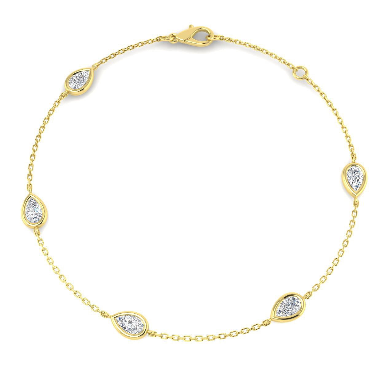 9ct Yellow Gold 1.00ct Laboratory Grown CVD Bracelet