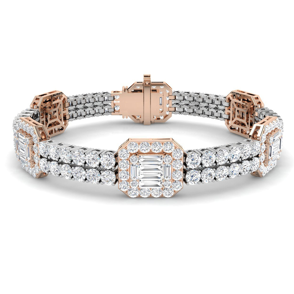 9ct Two-Tone Gold 11.80ct G SI1 Laboratory Grown CVD Bracelet