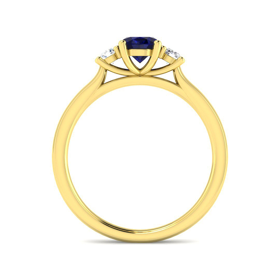 9ct Yellow Gold 1.10ct Blue Sapphire Ring