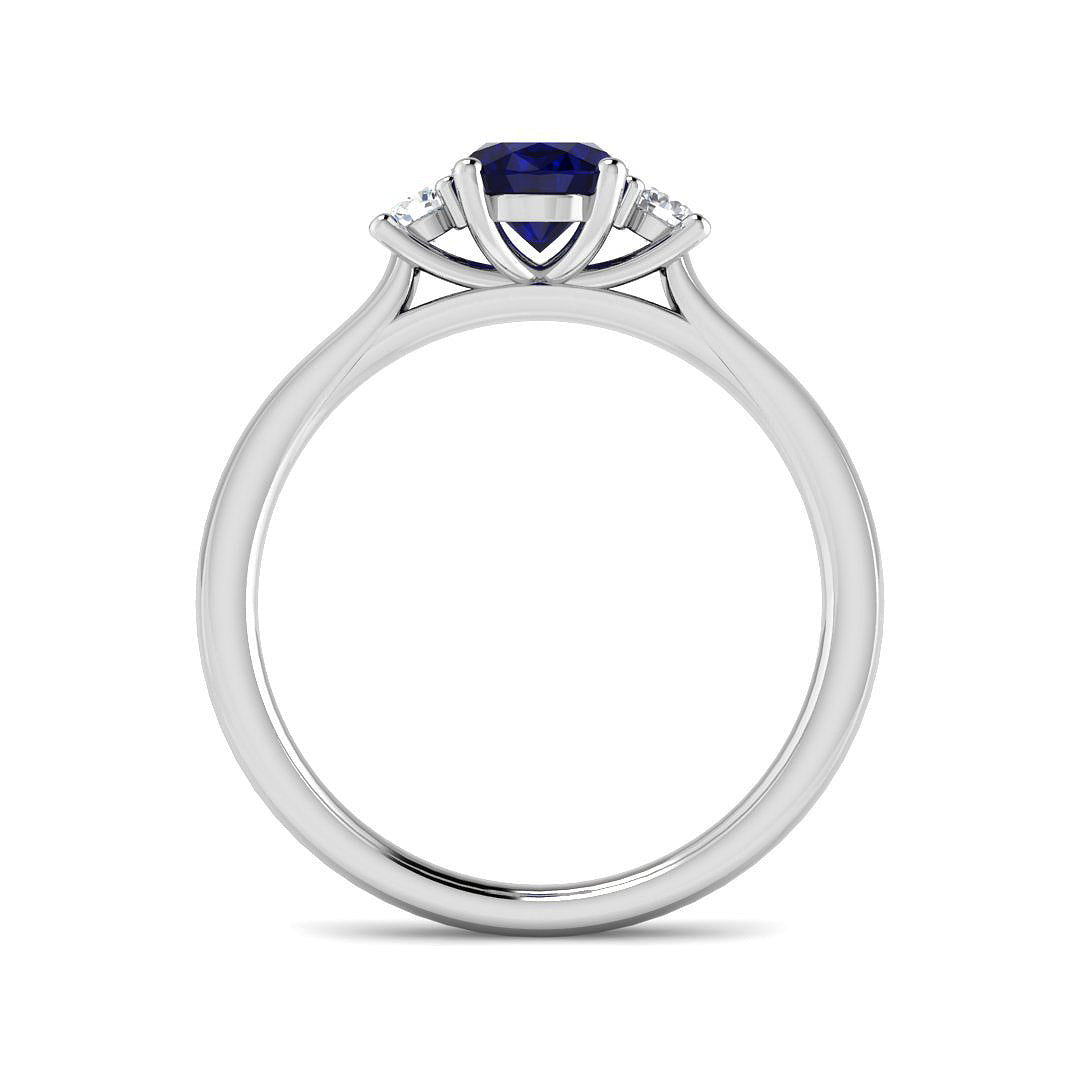 9ct White Gold 0.95ct Blue Sapphire Ring