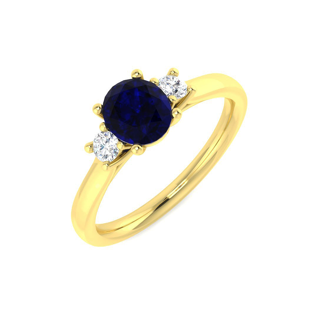 9ct Yellow Gold 1.24ct Blue Sapphire Ring