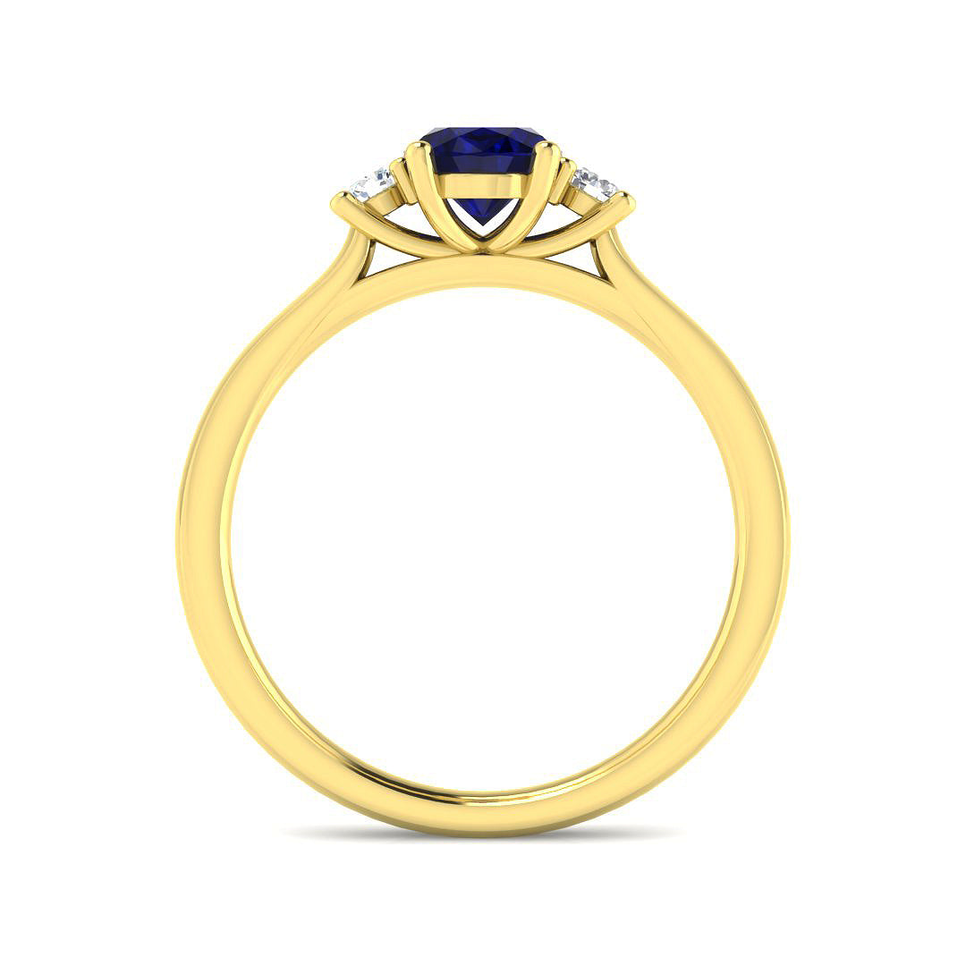 9ct Yellow Gold 1.24ct Blue Sapphire Ring