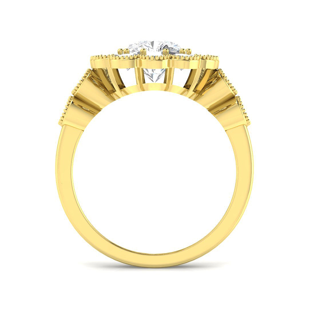 9ct Yellow Gold 3.35ct D VS1 Laboratory Grown Cvd Old Cut Ring