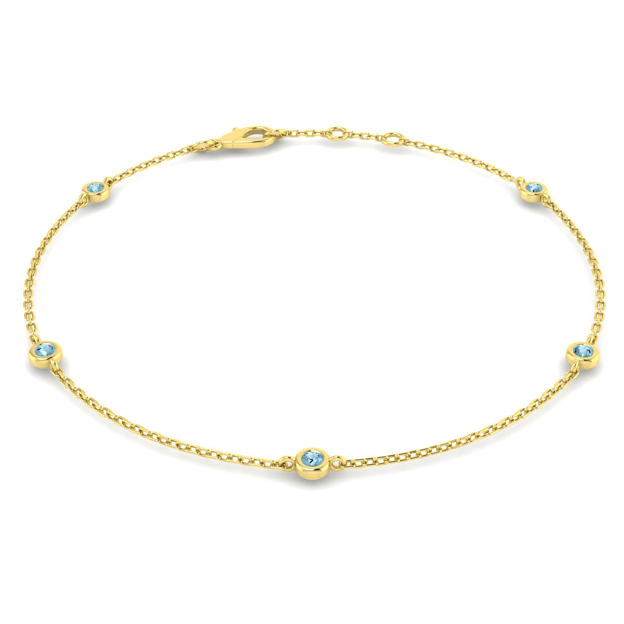 9ct Yellow Gold 1.23ct Aquamarine Bracelet