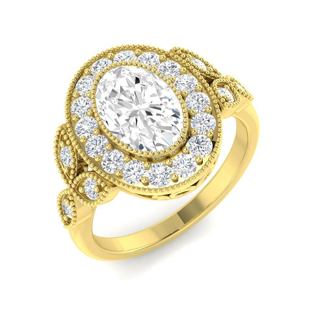 9ct Yellow Gold 2.03ct E VS2 Laboratory Grown CVD Ring