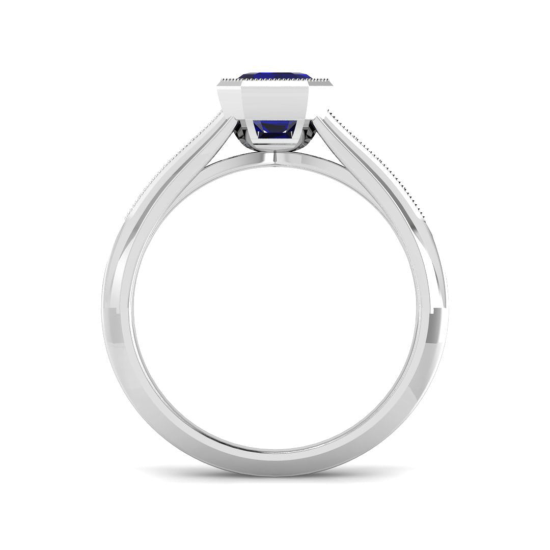 Platinum 1.13ct Blue Sapphire Ring
