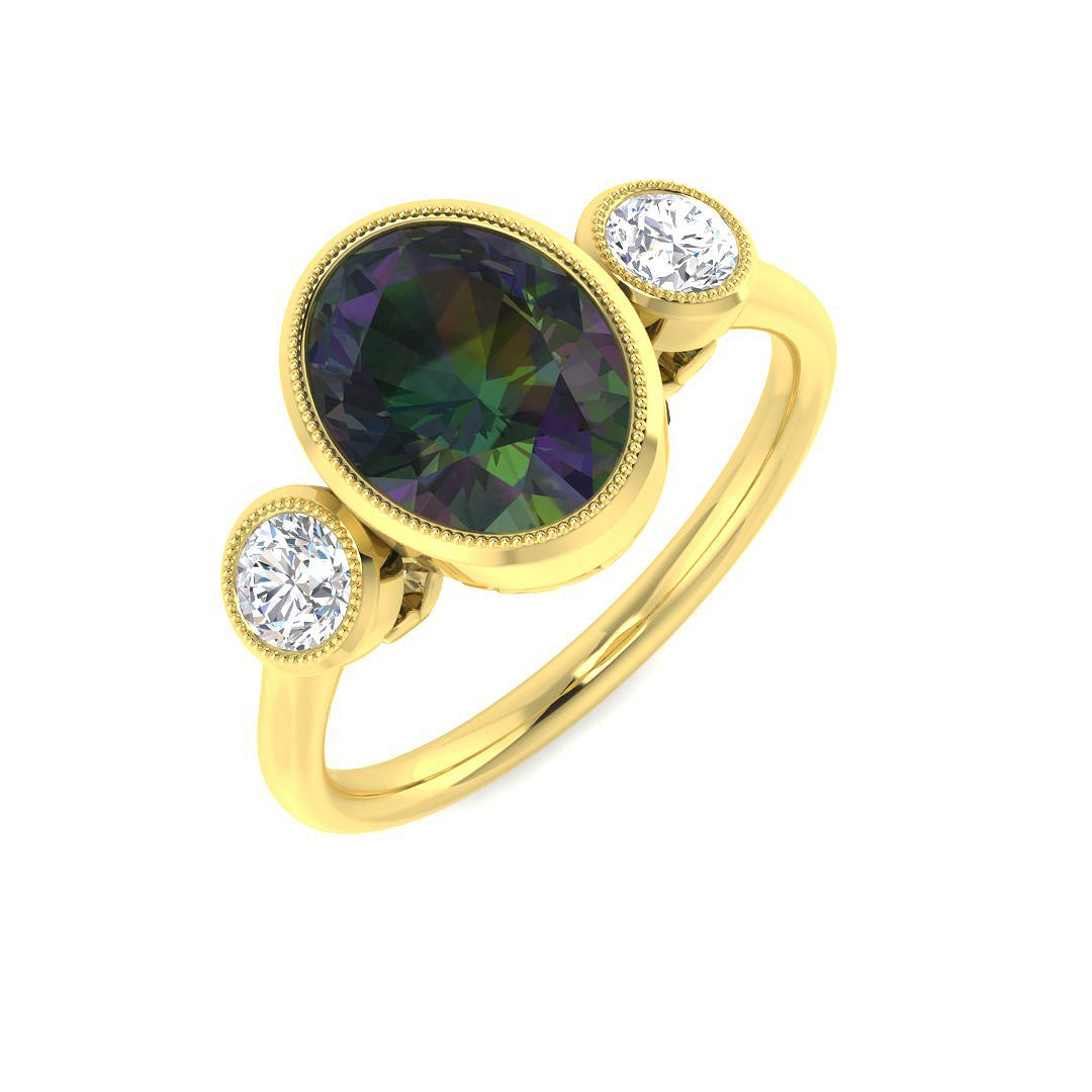 18ct Yellow Gold 2.13ct Teal Sapphire Ring