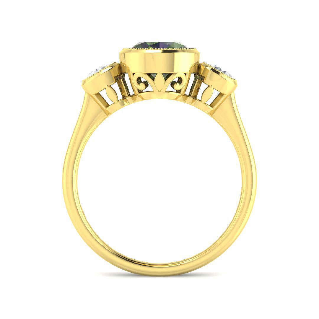18ct Yellow Gold 2.13ct Teal Sapphire Ring