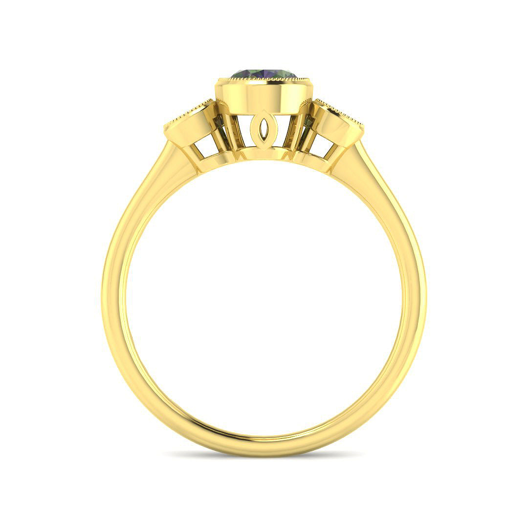 18ct Yellow Gold 1.06ct Teal Sapphire Ring