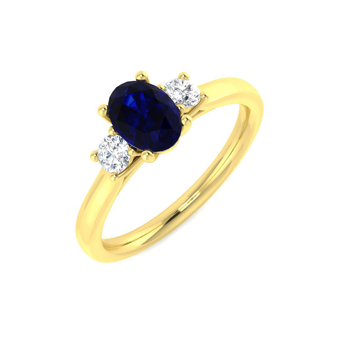 9ct Yellow Gold 1.12ct Blue Sapphire Ring