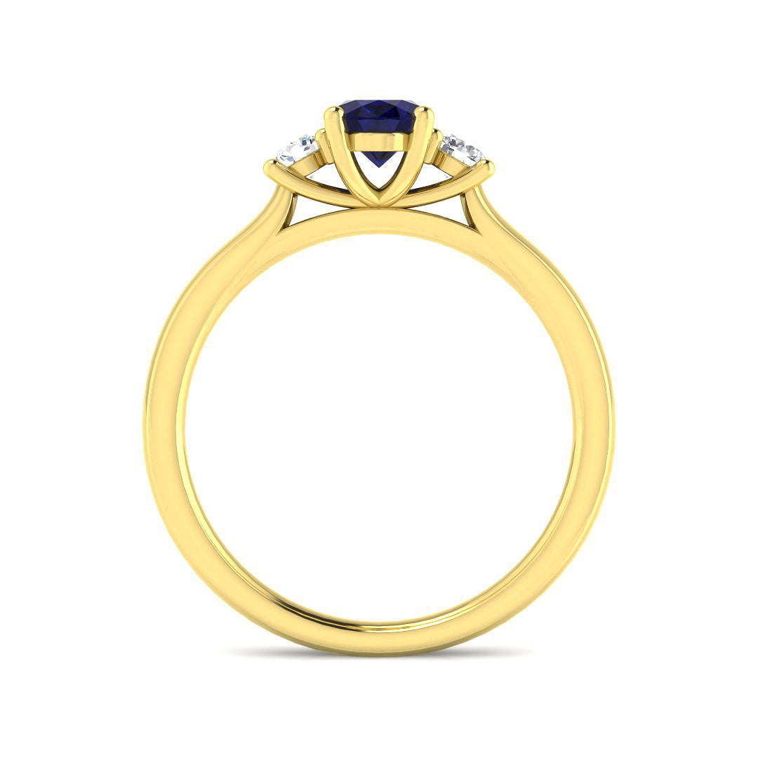 9ct Yellow Gold 1.12ct Blue Sapphire Ring