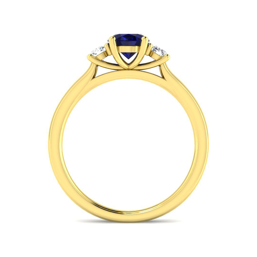 9ct Yellow Gold 1.08ct Blue Sapphire Ring