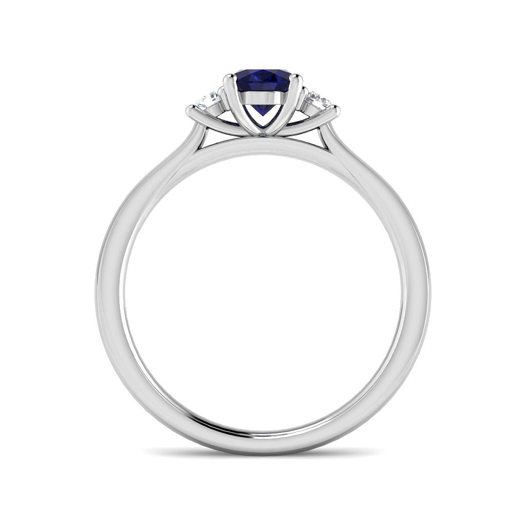 9ct White Gold 0.92ct Blue Sapphire Ring