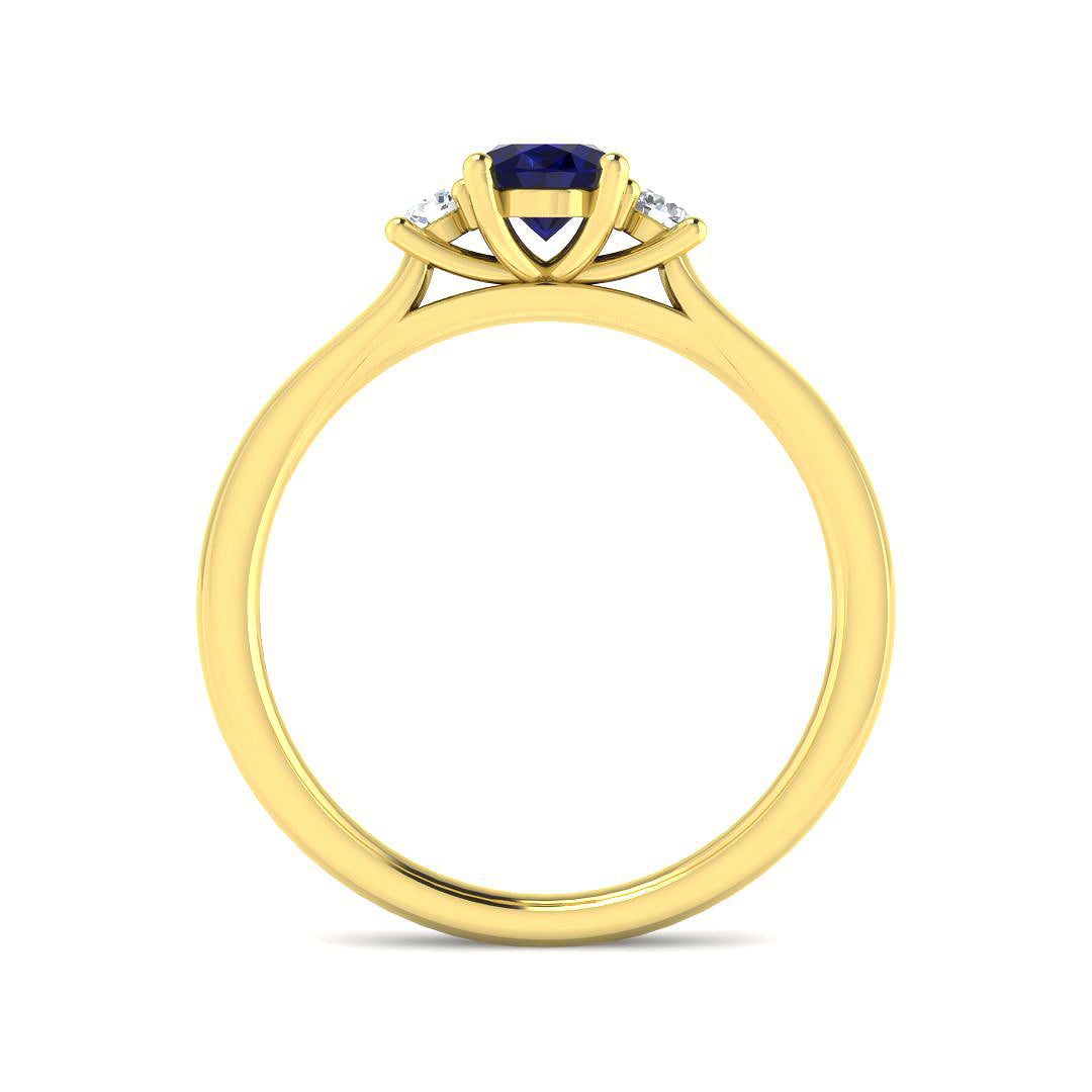 9ct Yellow Gold 0.92ct Blue Sapphire Ring