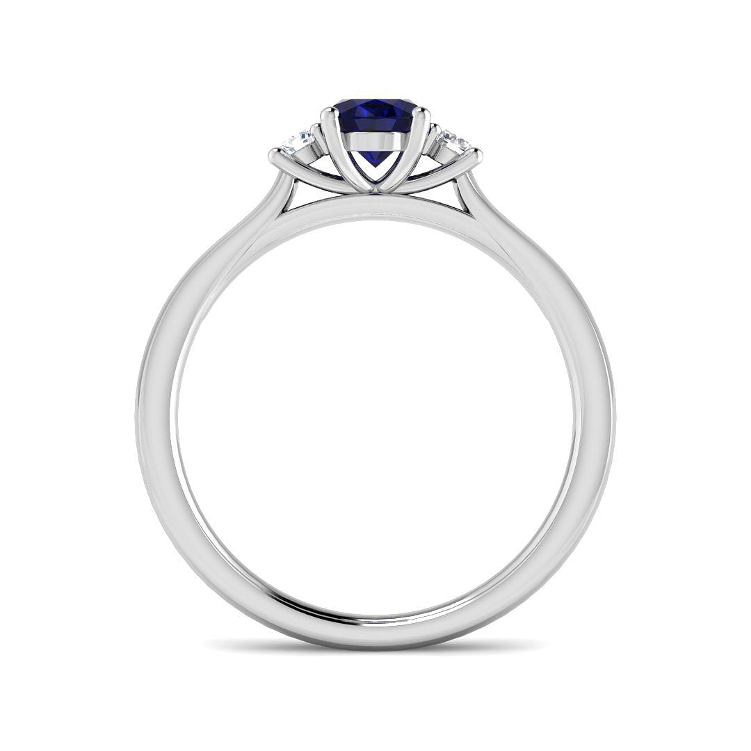 9ct White Gold 0.69ct Blue Sapphire Ring