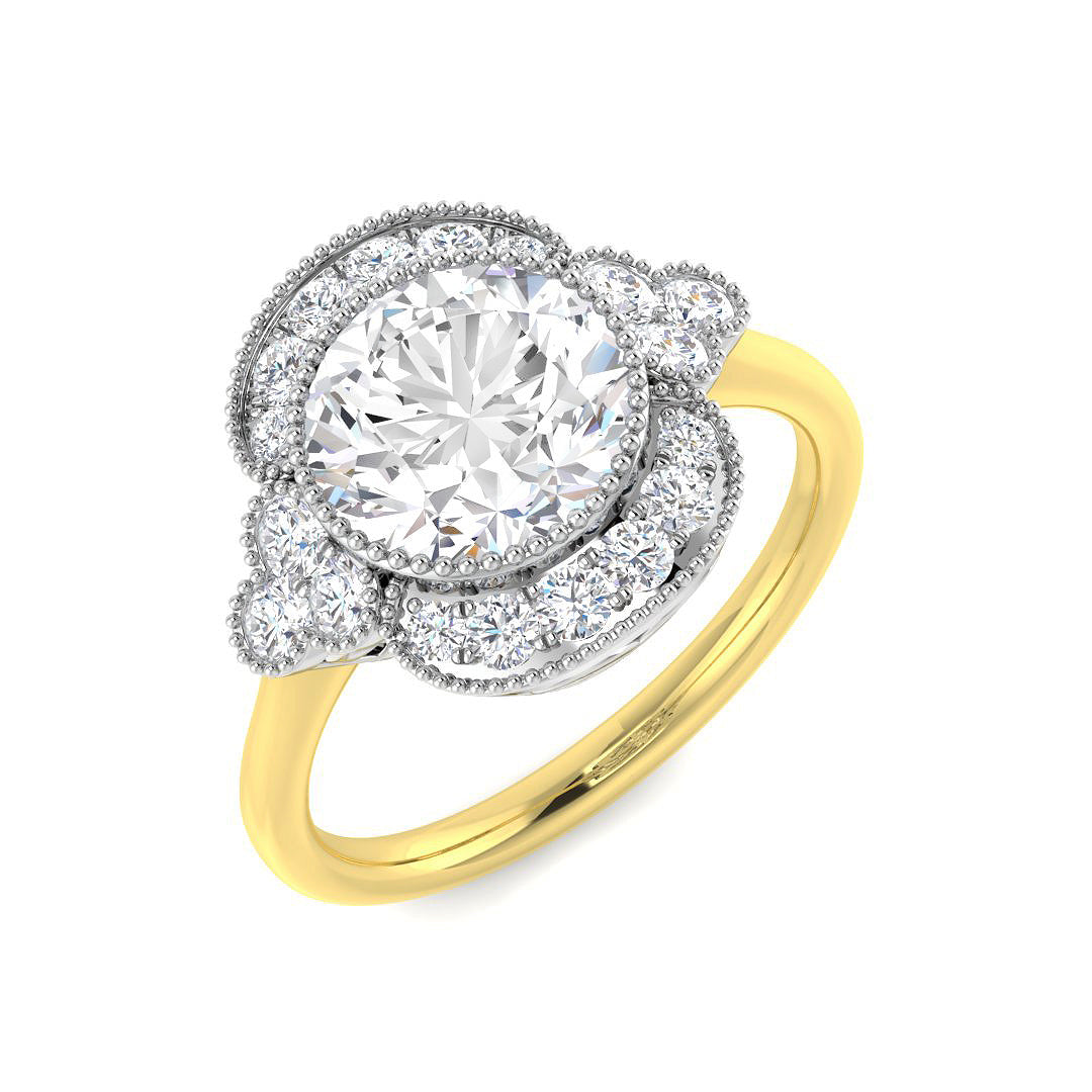 9ct Two-Tone Gold 2.41ct E VVS2 Laboratory Grown Cvd Old Cut Ring