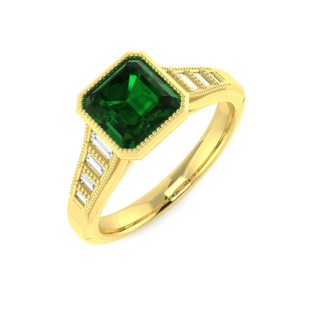 9ct Yellow Gold 1.80ct Emerald Ring
