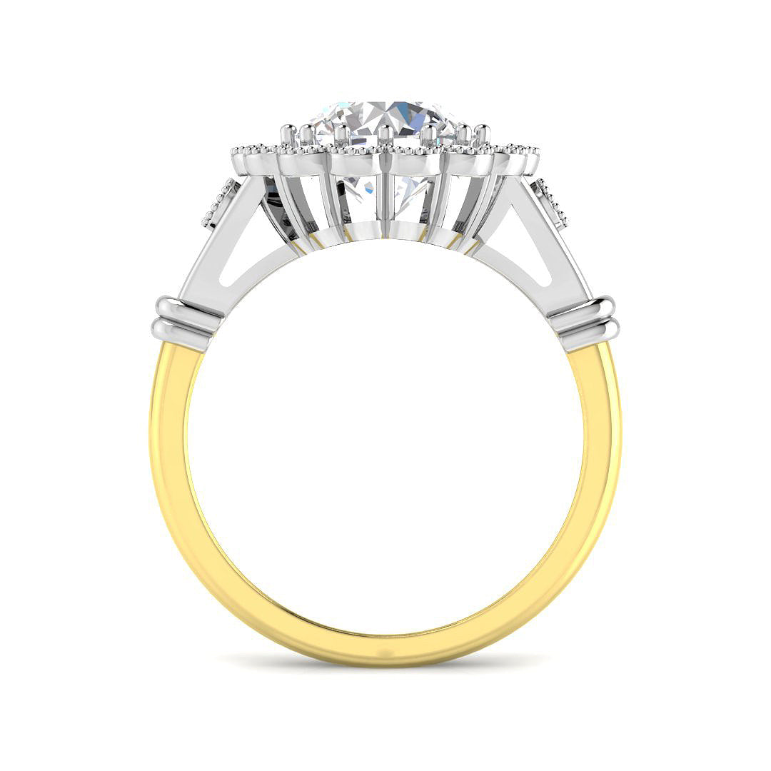 9ct Two-Tone Gold 2.43ct E VVS2 Laboratory Grown Cvd Old Cut Ring