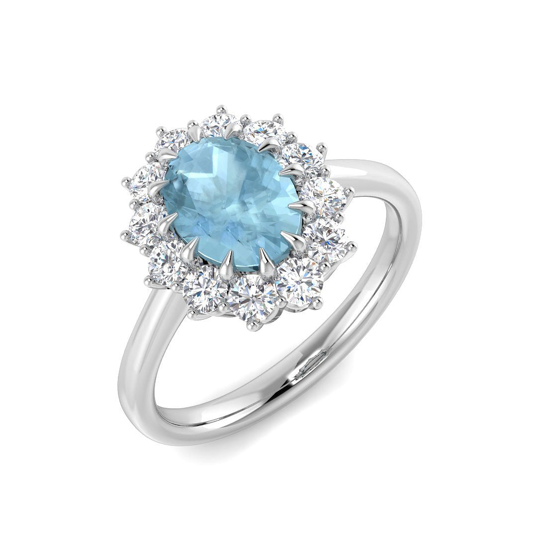 9ct White Gold 1.54ct Aquamarine Ring