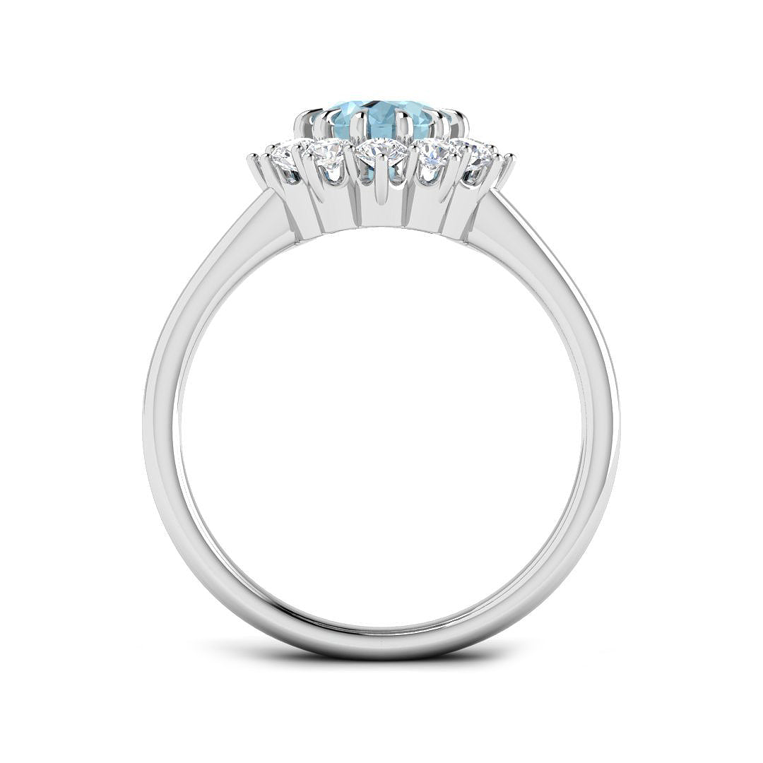 9ct White Gold 1.54ct Aquamarine Ring