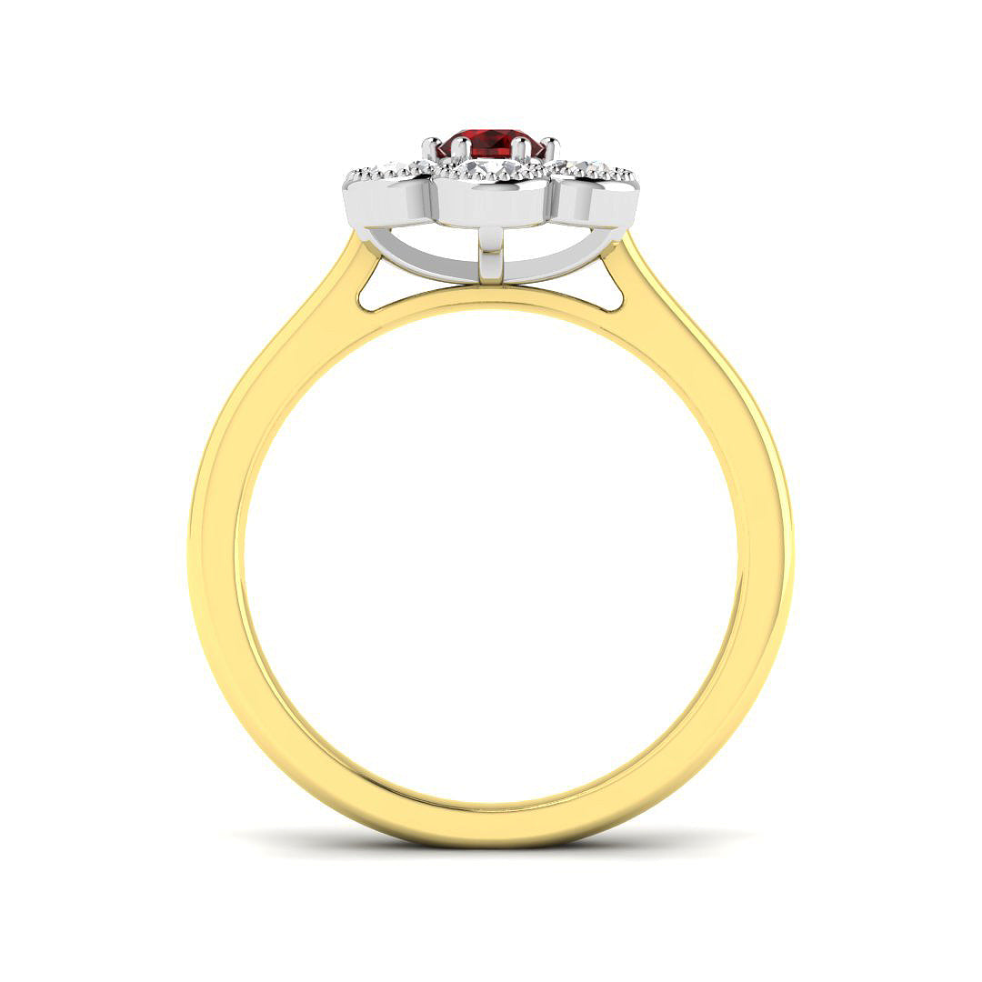 9ct Two-Tone Gold 0.79ct Ruby Ring