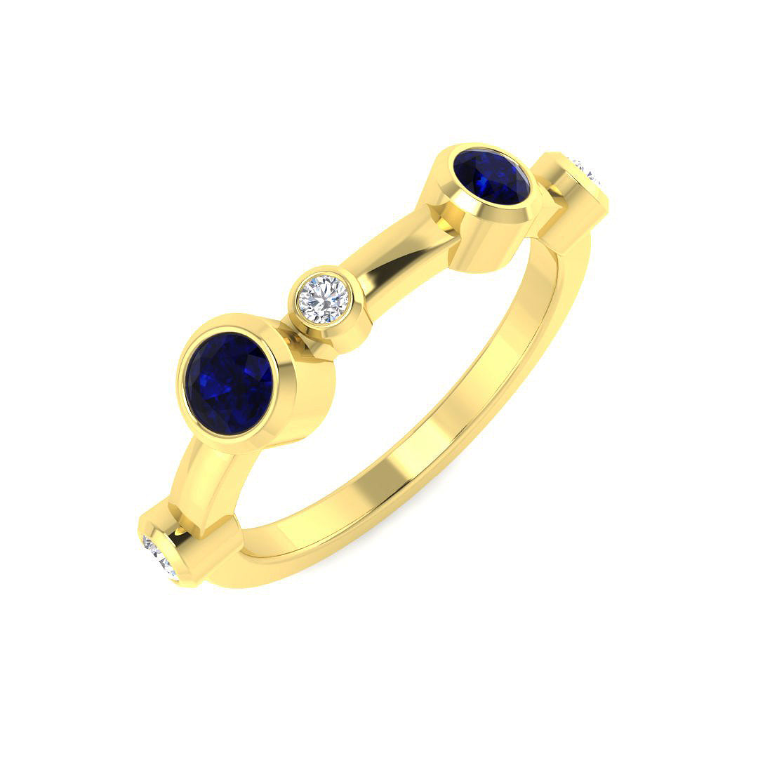 9ct Yellow Gold 0.45ct Blue Sapphire Ring