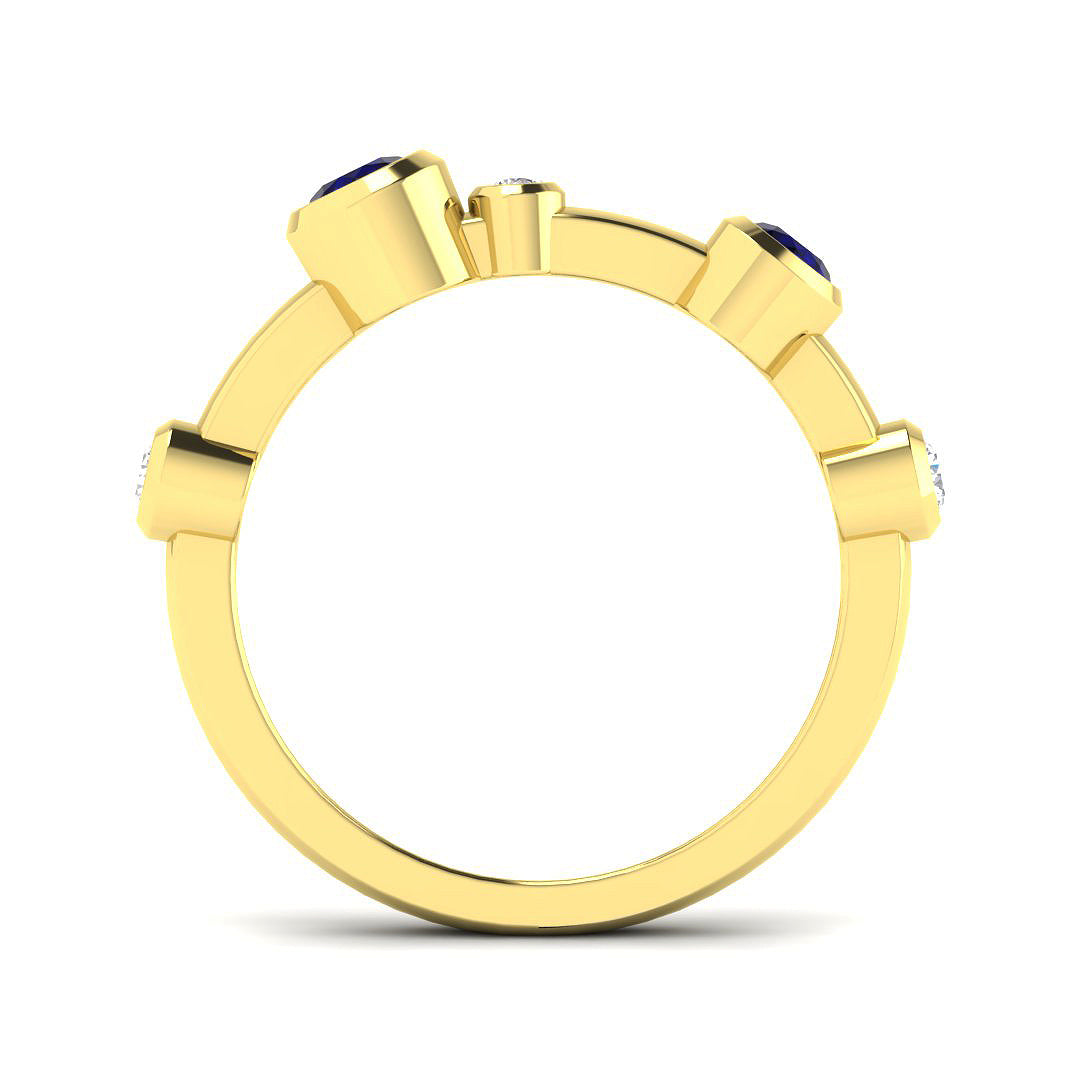 9ct Yellow Gold 0.45ct Blue Sapphire Ring