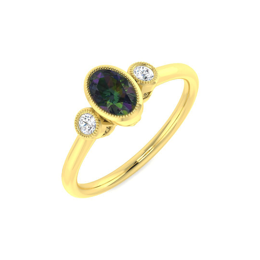 9ct Yellow Gold 0.59ct Teal Sapphire Ring