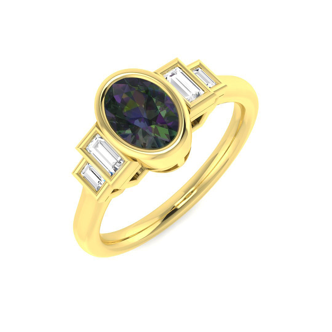 9ct Yellow Gold 1.19ct Teal Sapphire Ring