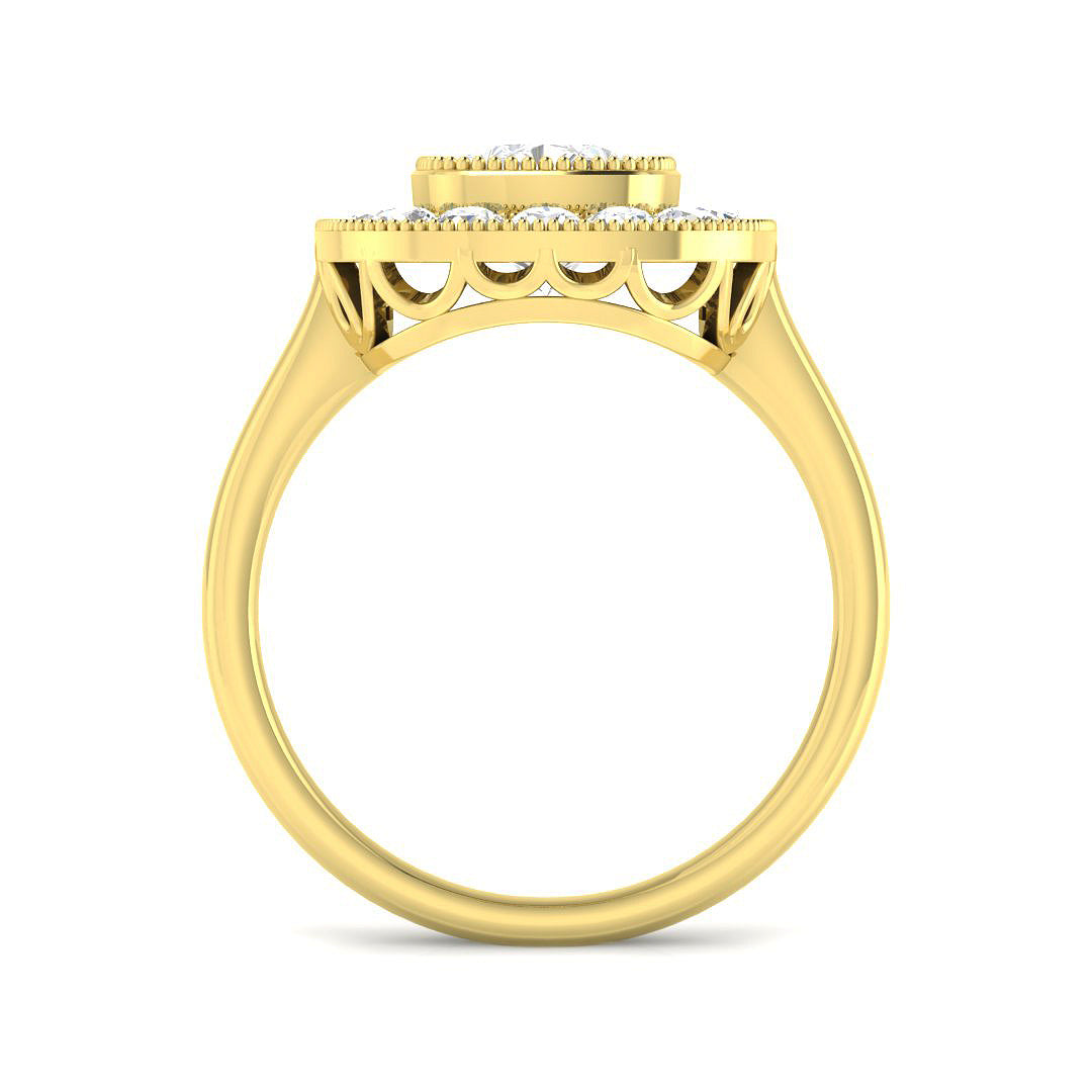 9ct Yellow Gold 2.72ct E VVS2 Laboratory Grown Cvd Old Cut Ring