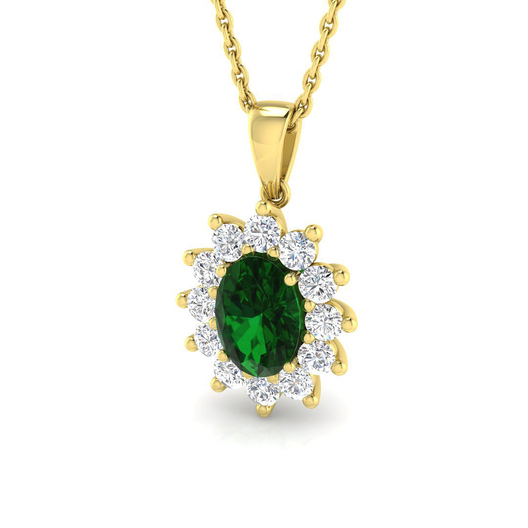 9ct Yellow Gold 0.91ct Emerald Pendant