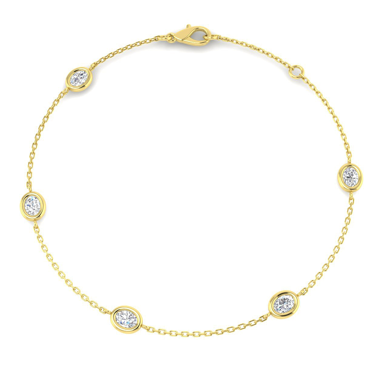 9ct Yellow Gold 0.75ct Laboratory Grown CVD Bracelet