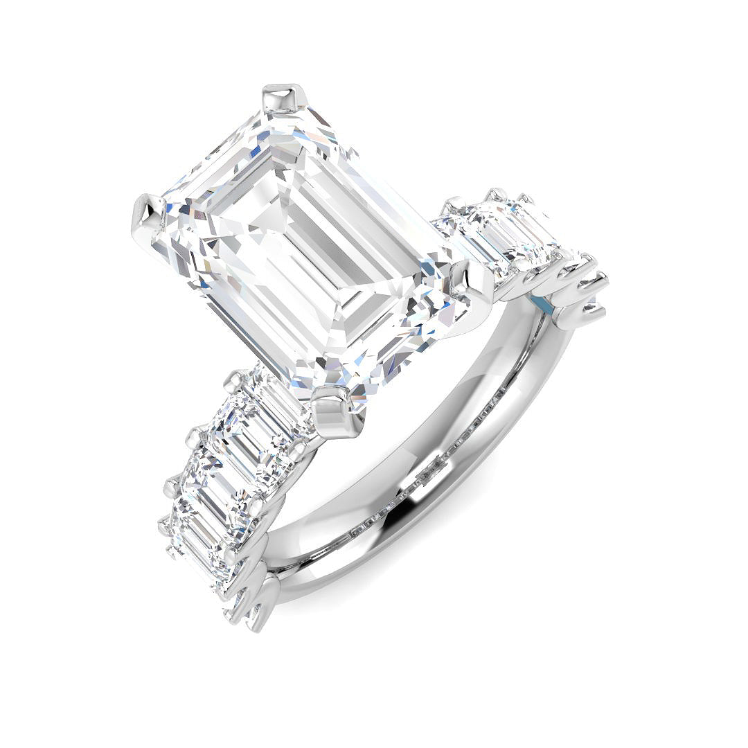 9ct White Gold 7.54ct E VS2 Laboratory Grown CVD Ring