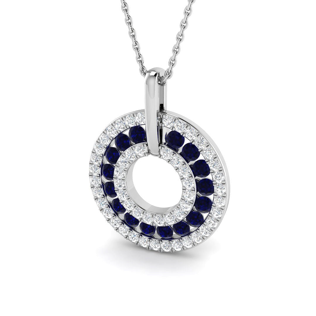 9ct White Gold 1.39ct Blue Sapphire Pendant