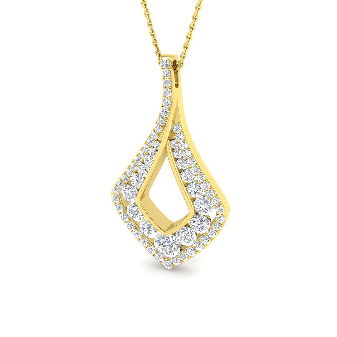 9ct Yellow Gold 1.96ct Laboratory Grown CVD Pendant
