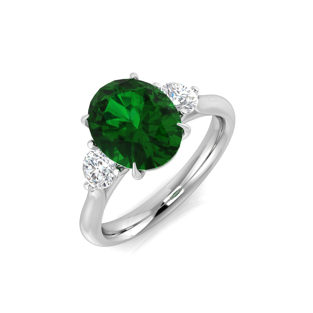 Platinum 2.54ct Emerald Ring