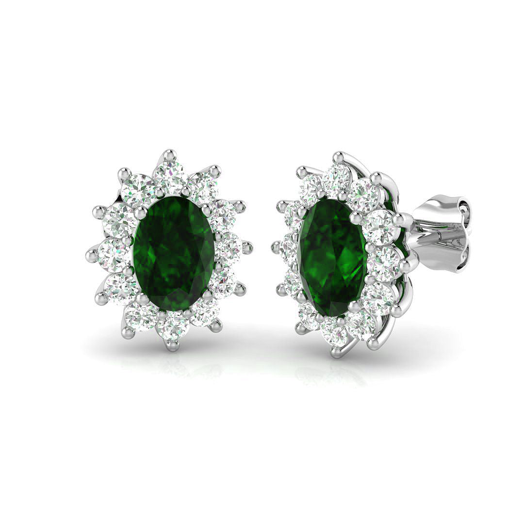9ct White Gold 2.30ct Emerald Earrings
