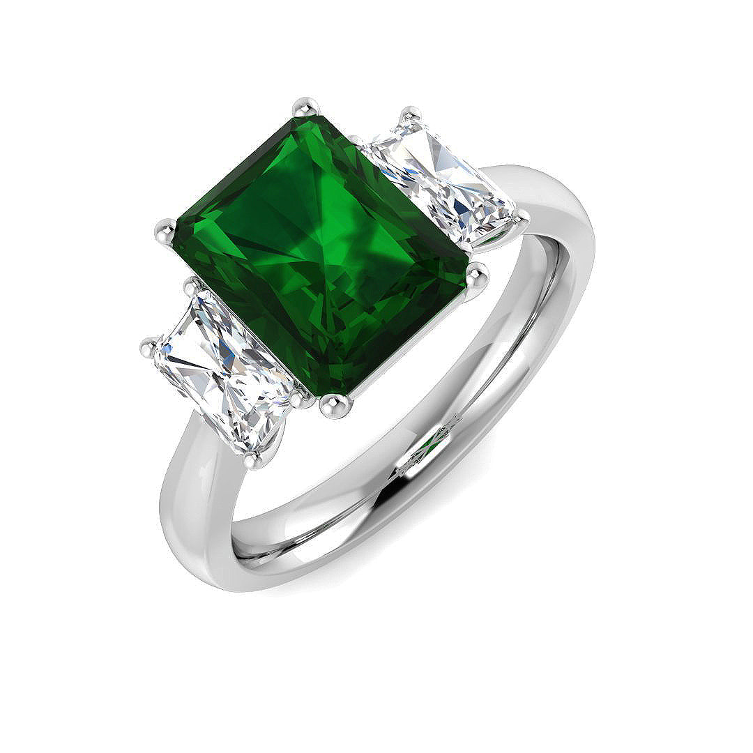 Platinum 3.13ct Emerald Ring