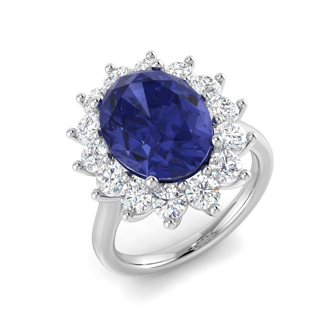 9ct White Gold 7.58ct Tanzanite Ring