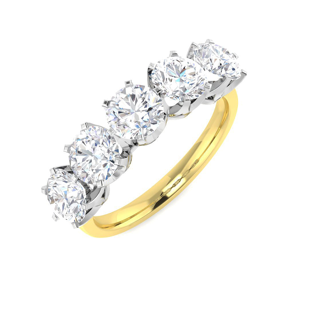 9ct Two-Tone Gold 1.72ct Laboratory Grown Cvd Old Cut Ring
