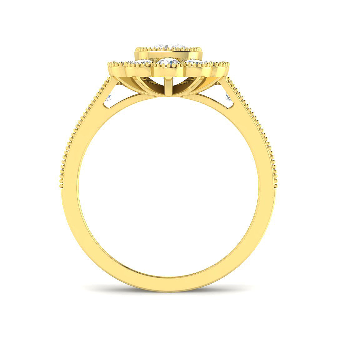 9ct Yellow Gold 1.86ct D VVS2 Laboratory Grown Cvd Old Cut Ring
