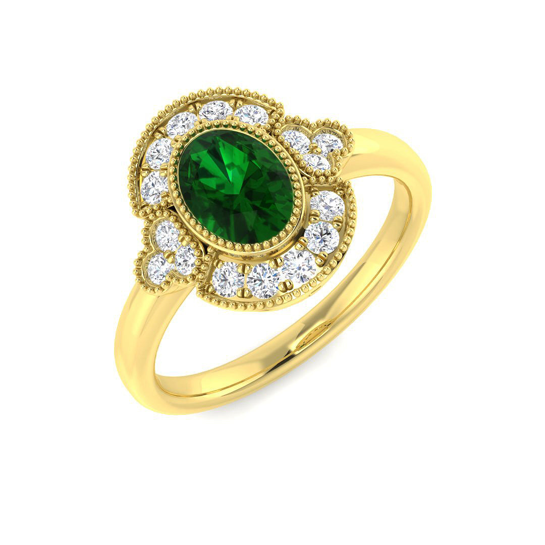 18ct Yellow Gold 0.87ct Emerald Ring