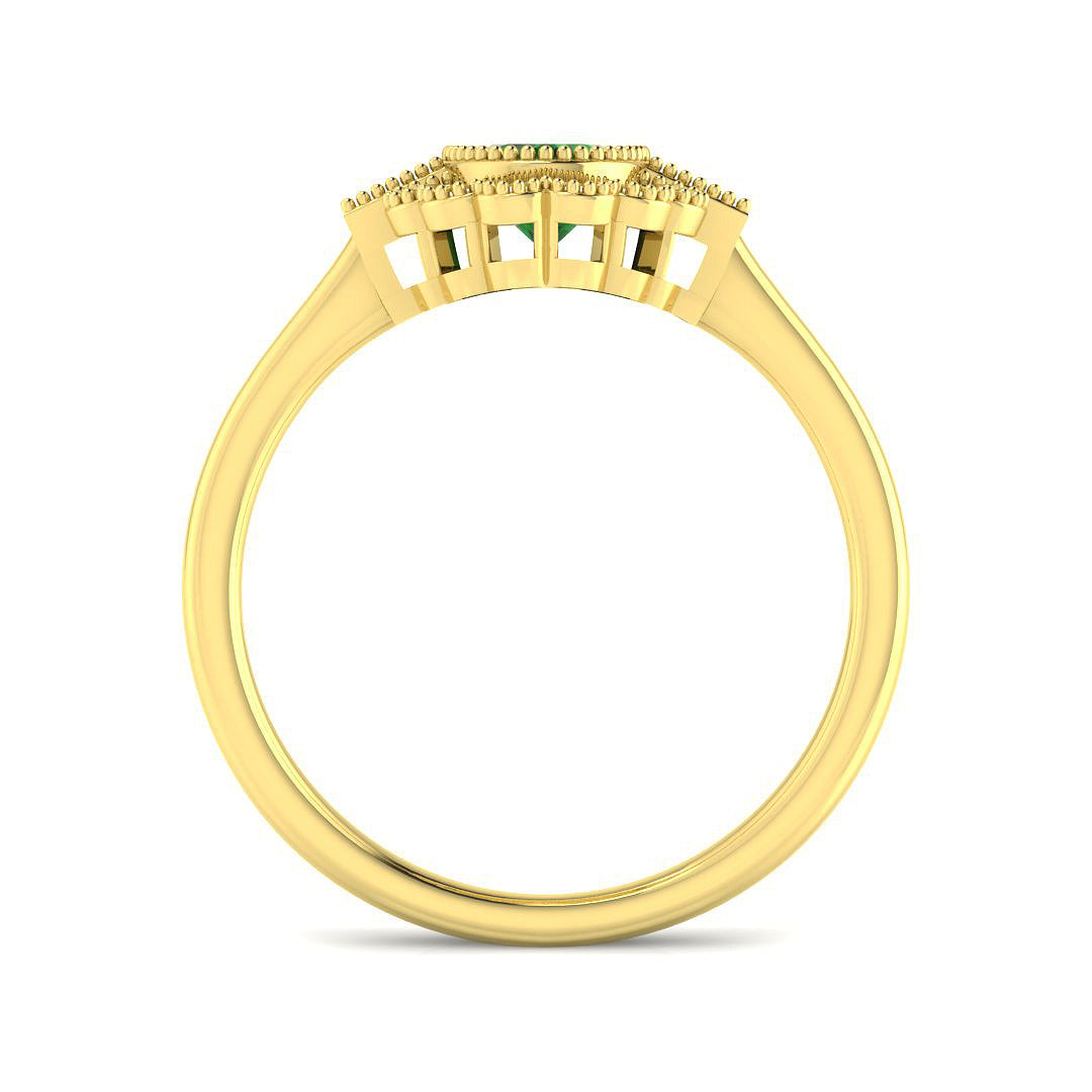 18ct Yellow Gold 0.90ct Emerald Ring