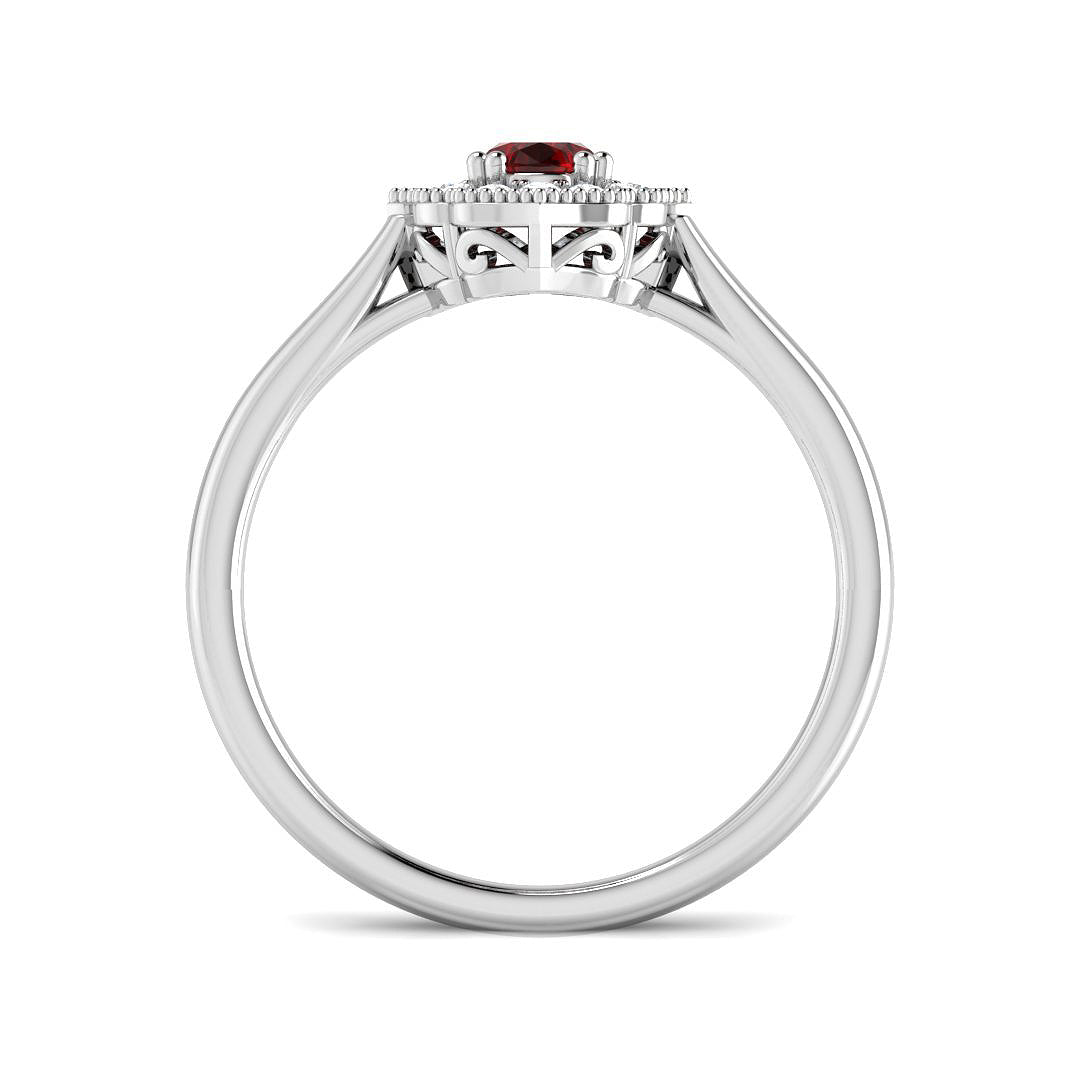 9ct White Gold 0.50ct Ruby Ring